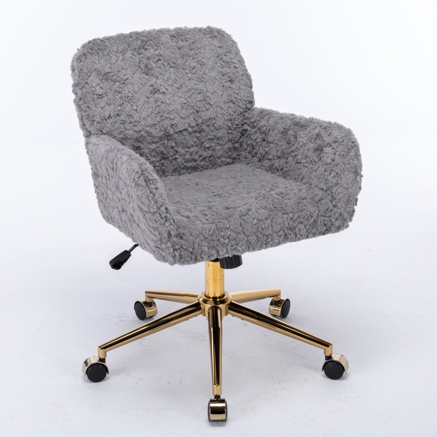 Adjustable Gray Office Chair with Gold Metal Base