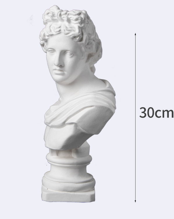 Plaster Sculpture Art Teaching Aid and Decoration - White, 30cm