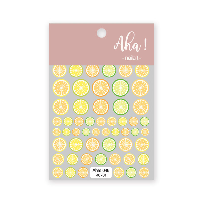Fruit Nail Stickers Cherry Peach Lemon Orange Summer Nail Art Decals