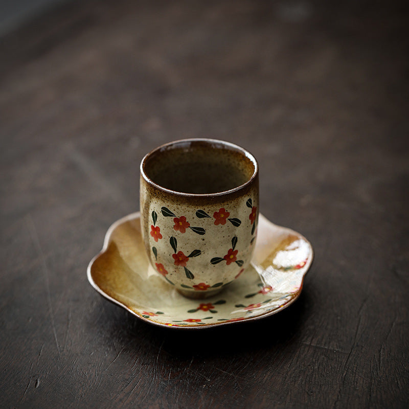 Small Floral Hand-Painted Ceramic Cup Set - Chinese Teaware, 50ml