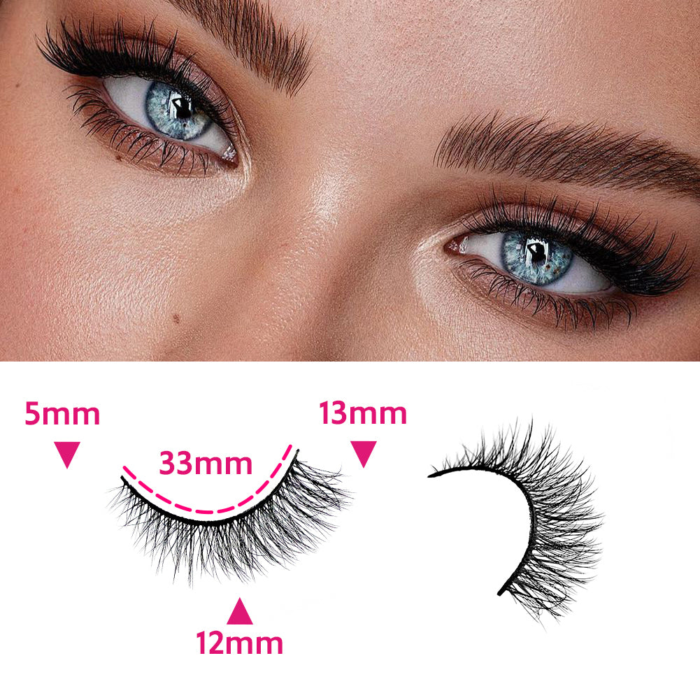 3D False Eyelashes - Multi-Layered Realistic Soft Black Lashes