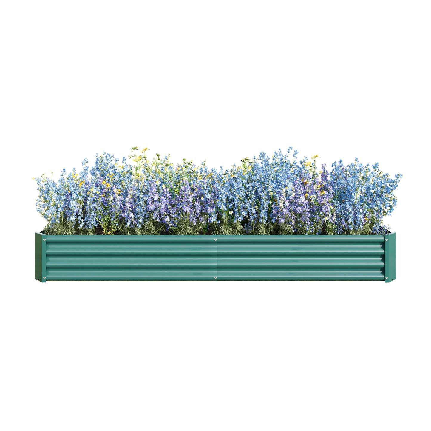 2-Piece Green Metal Raised Garden Planter Bed - 7.6' x 3.7'