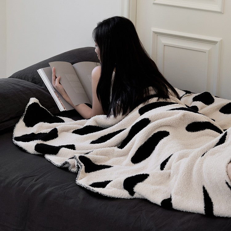 Winter Knitted Blanket 130x160cm Double Faced Geometric Pattern Home Bedding