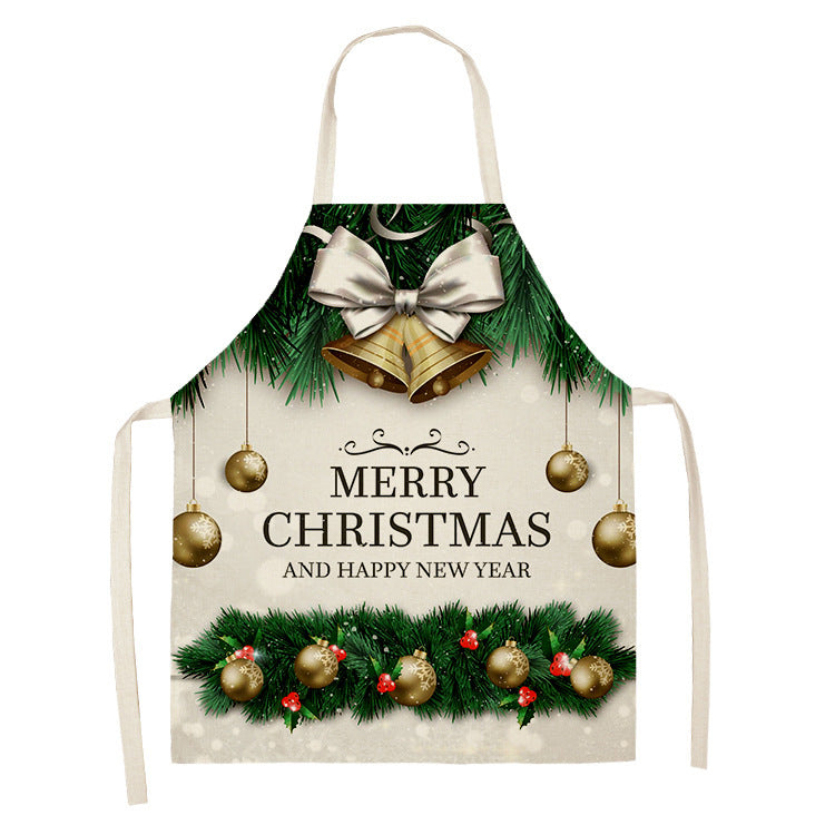 Christmas Dog Linen Apron for Kitchen Household Storage - Multiple Sizes & Styles