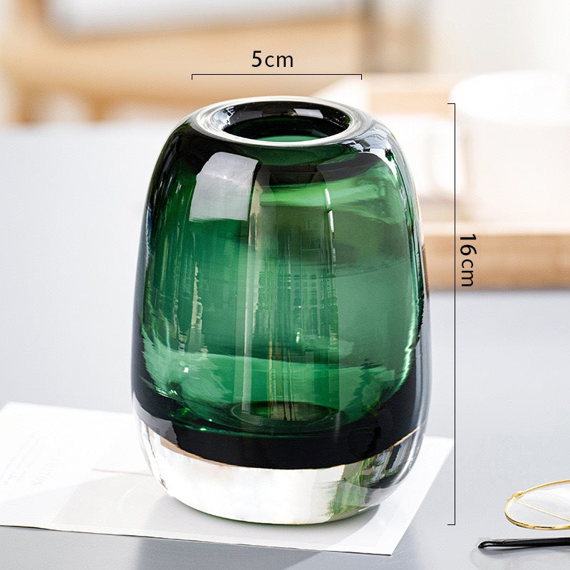 Round Glass Vase Decorative Ornament for Home & Garden