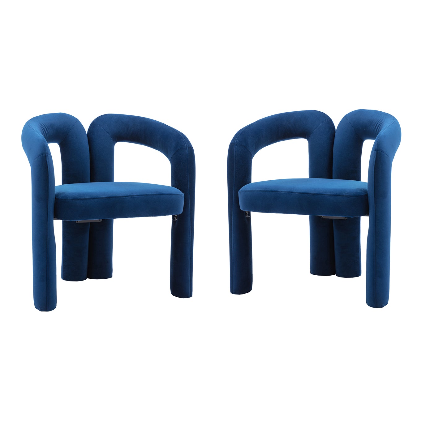 Velvet Upholstered Accent Dining Chair Set of 2 - Navy