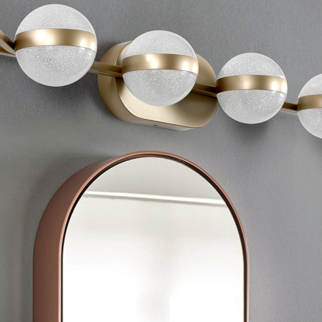 43-Inch Gold LED Bathroom Vanity Light Fixture - 6 Lights