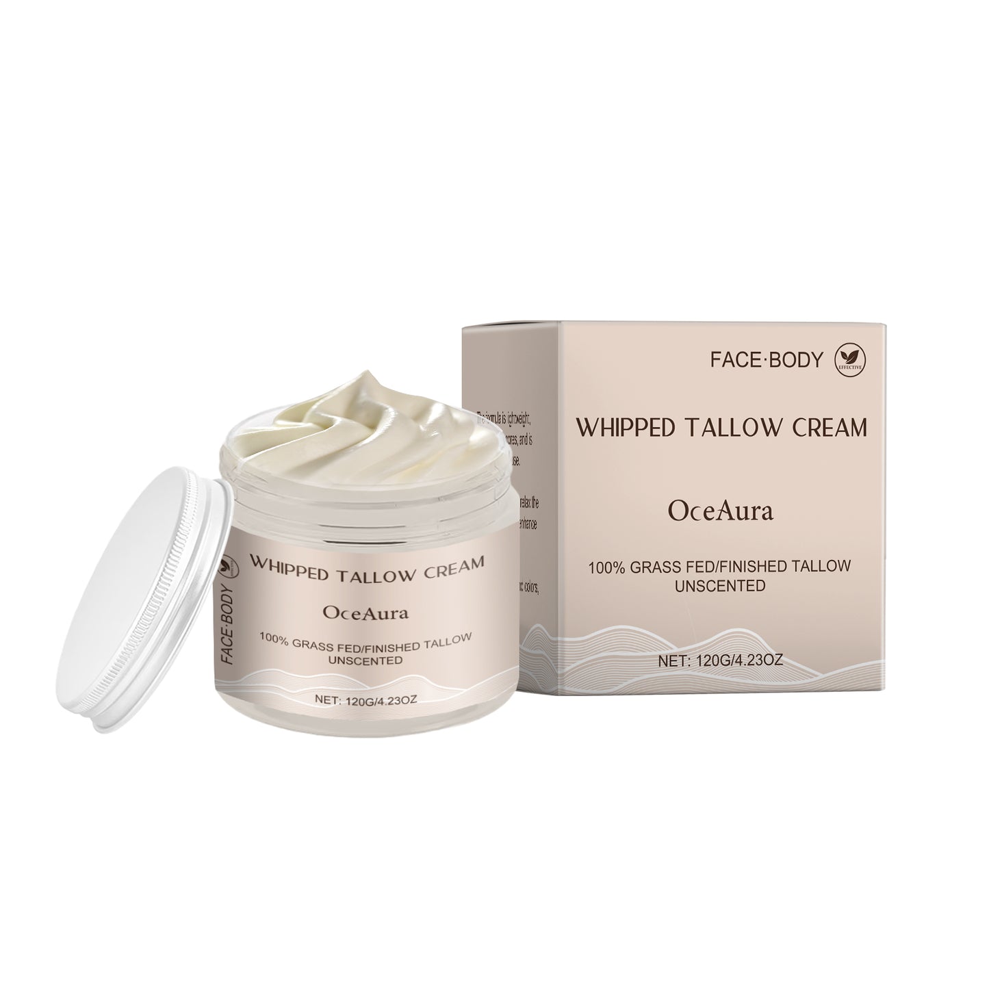 Moisturizing Tallow Body Cream with Avocado Oil & Vitamin D