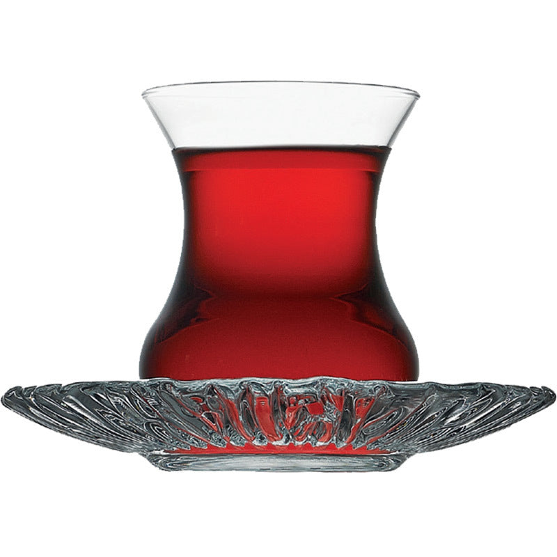 170ml Glass Coffee Cup with Saucer - Clear Pyrex Tea Mug for Home Use