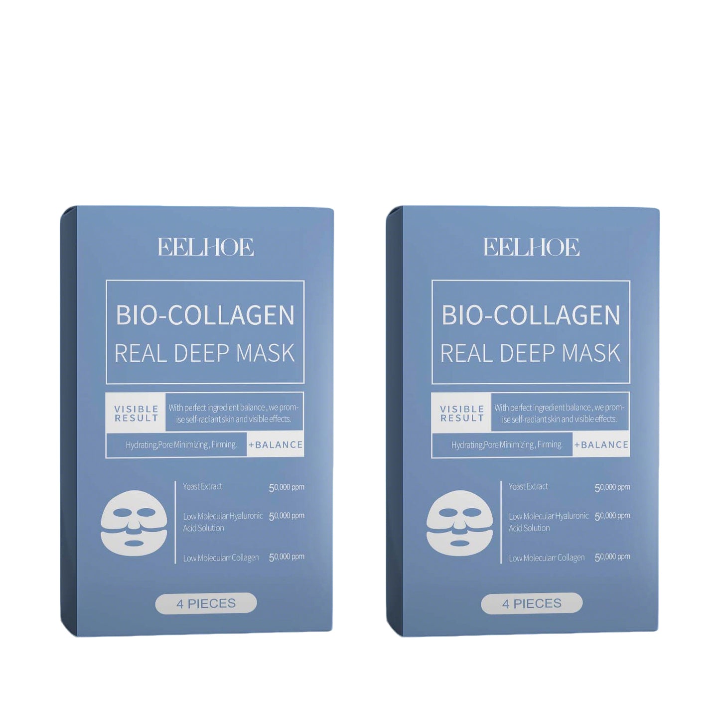 Bio-Collagen Deep Hydration Facial Mask - Pore Minimizing & Firming - 8 Pack