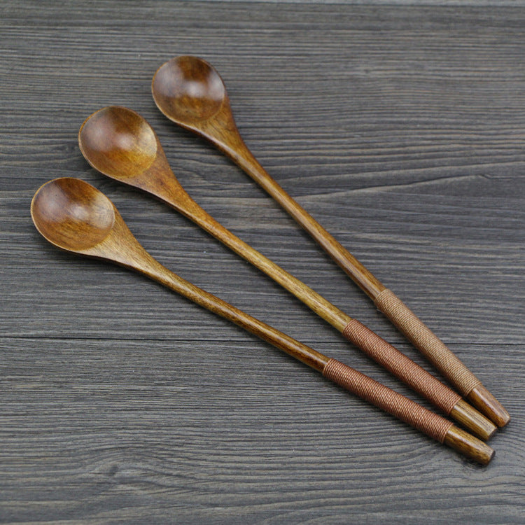 Long Wooden Mixing Spoon for Kitchen Use - Durable & Handcrafted
