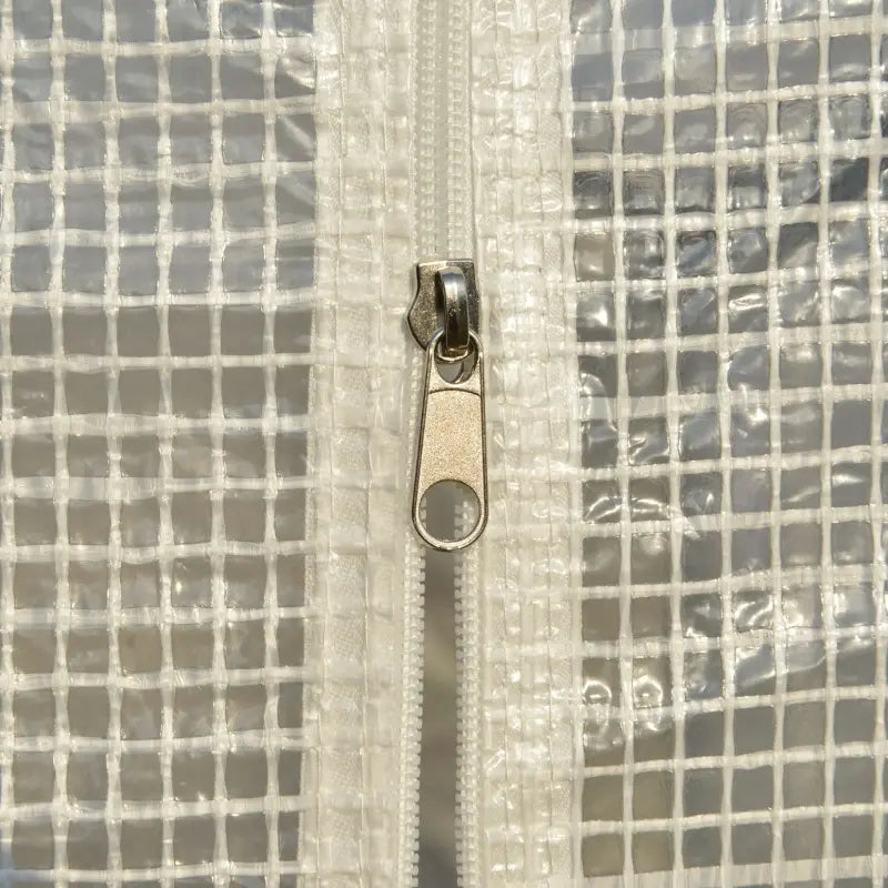 Walk-In Greenhouse with Roll-Up Windows and Weather Cover - White Garden Shelter