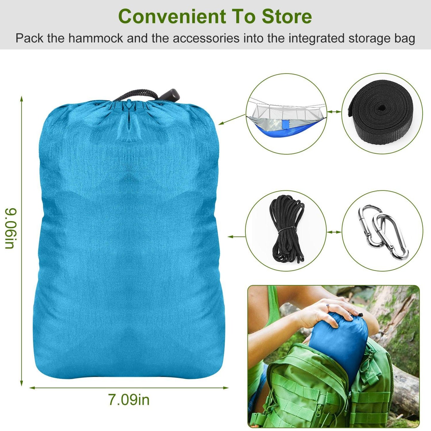 Outdoor Anti-Bug Hammock with Fine Mesh Mosquito Net