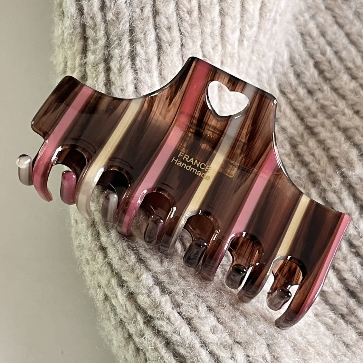 Striped Contrast Color Acetate Hair Clip