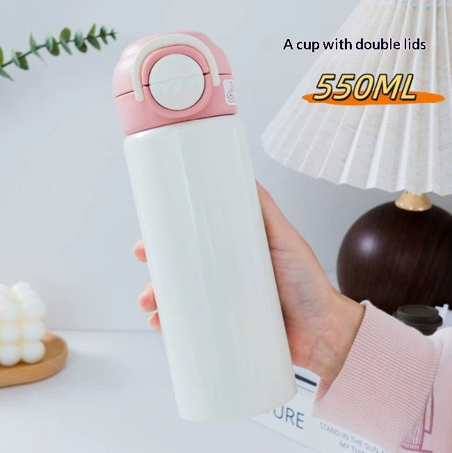 Children's Insulated Water Bottle - Double Wall, Leak-Proof, 550ml for Kids