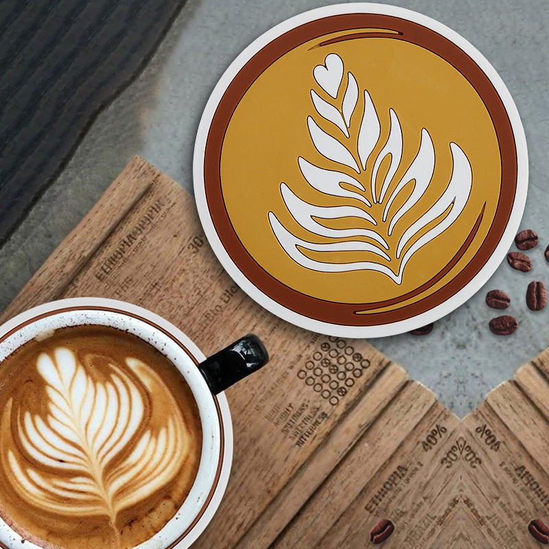 Anti-Scald Round Coffee Cup Mat - Thickened PVC Drink Coaster Set