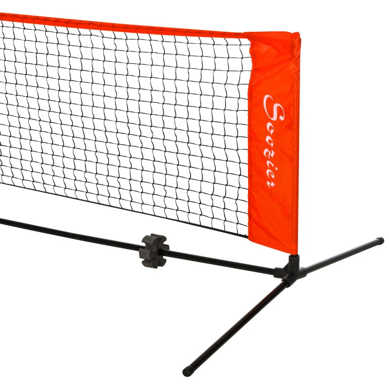 10ft Portable Soccer Tennis Net with Sideline & Storage Bag - Red