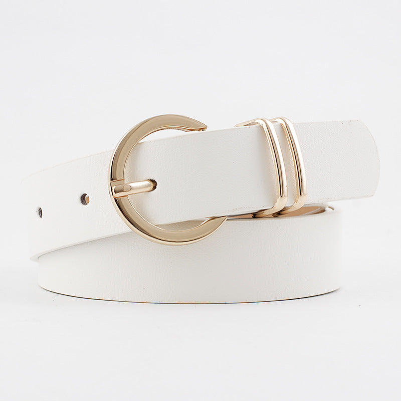 All-Match Fashion Pin Buckle Belt for Women - Simple Leather Waist Accessory
