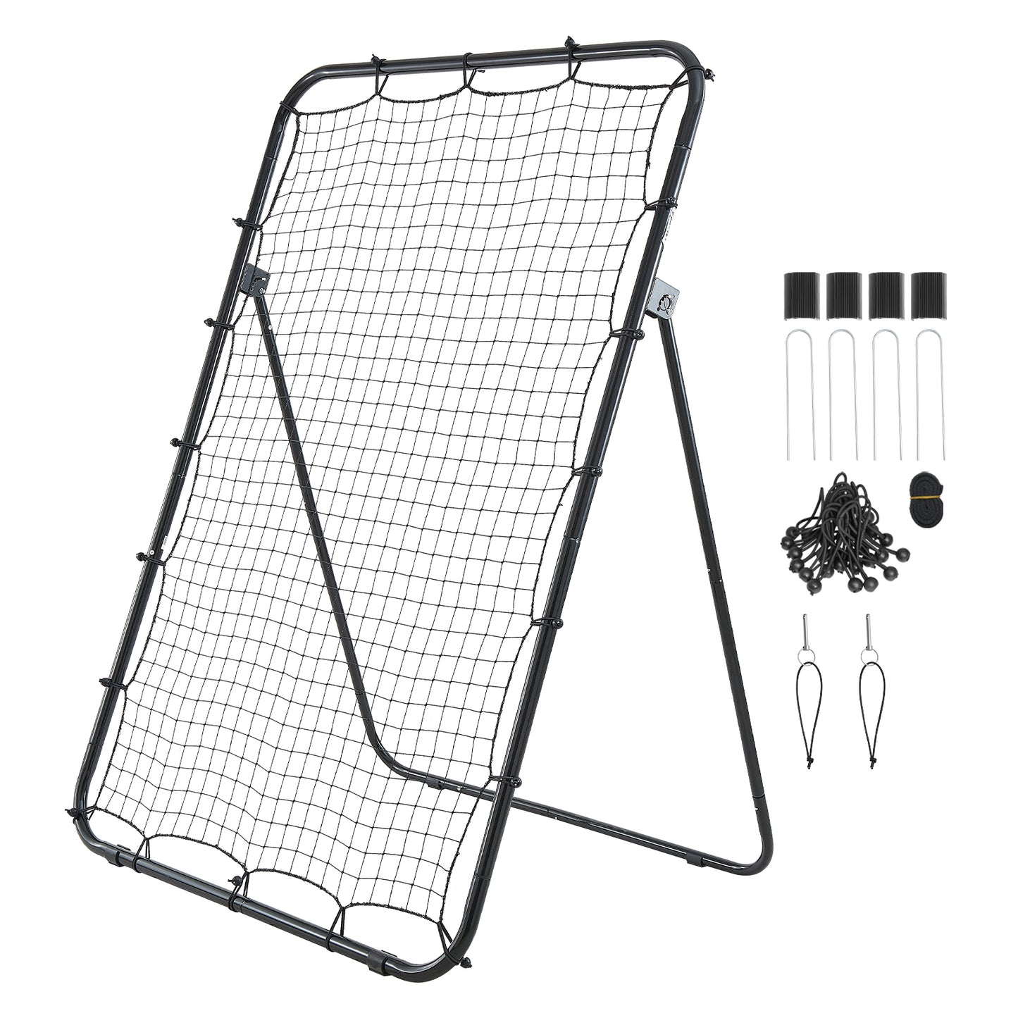 Baseball Softball Rebounder Net 4x6 ft Pitch Back Trainer with Adjustable Angles