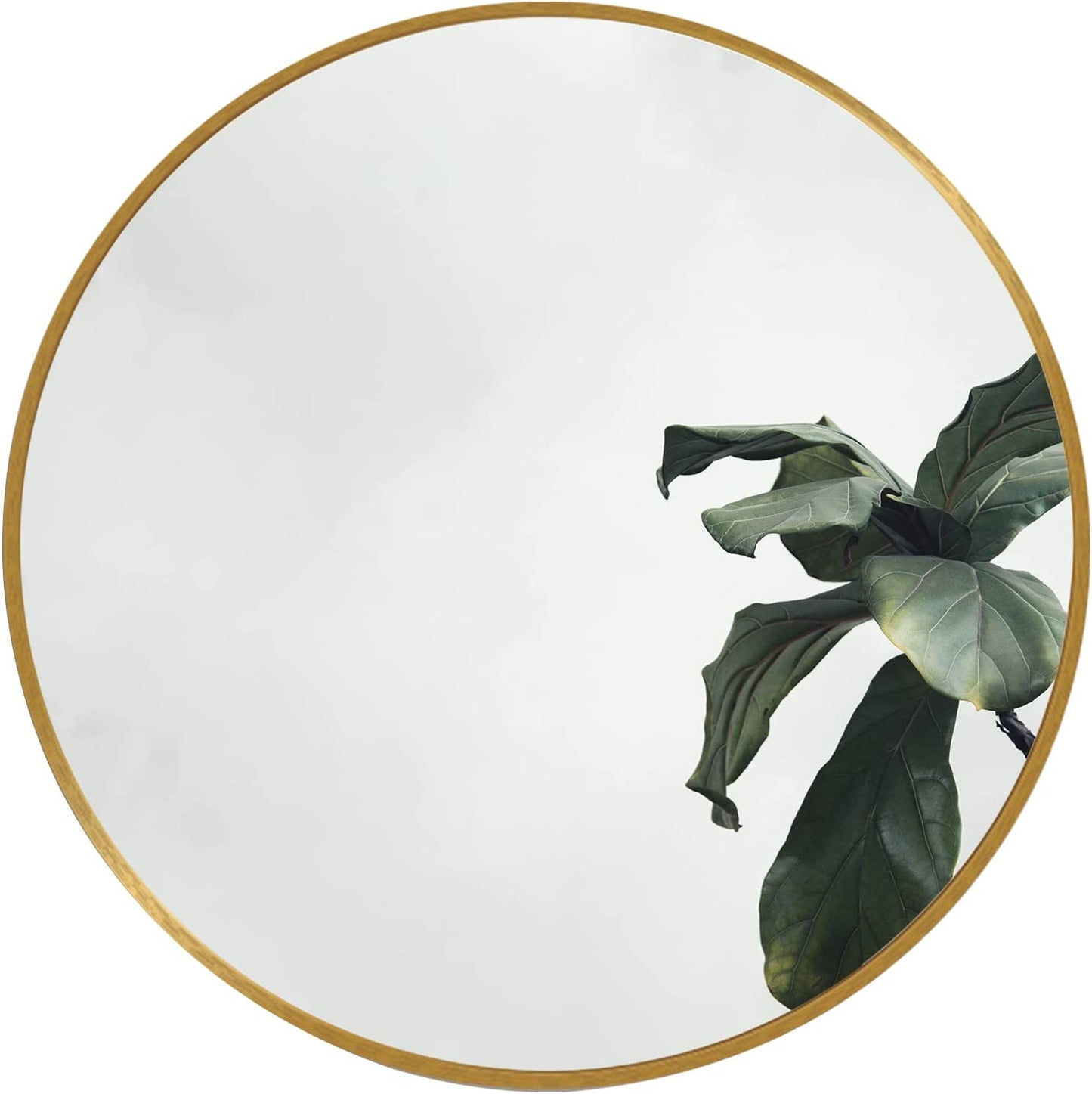 20-Inch Gold Metal Round Bathroom Mirror - Classic Design