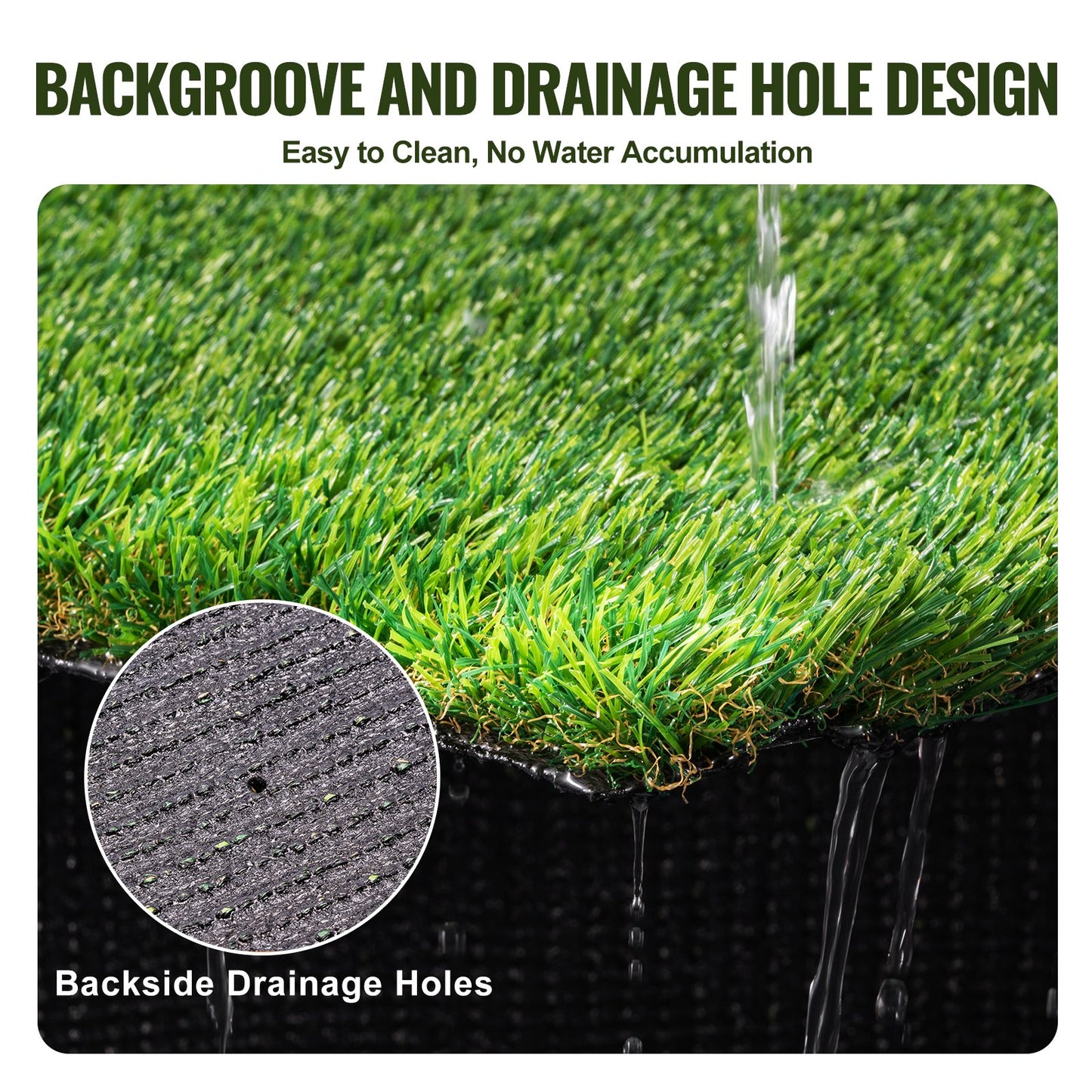 Artificial Grass Rug 4x6 ft Outdoor Turf Green Lawn Mat Fake Door Mat with Drainage Holes