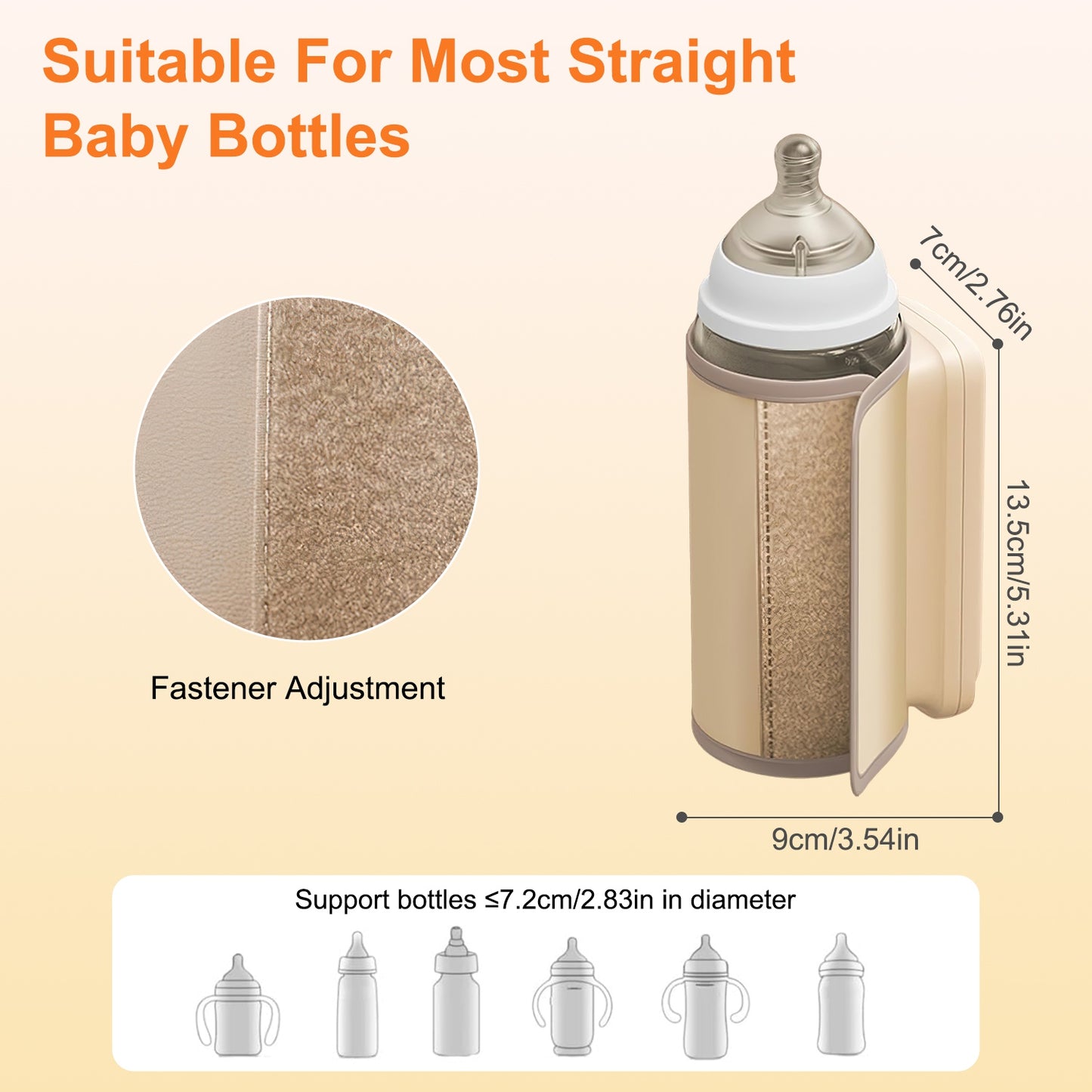 Portable Baby Bottle Warmer with Night Light - Travel & Home Use, 6 Heating Levels