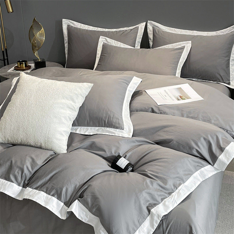 Four-Piece Velvet Bedding Set - Fitted Sheet Duvet Cover Pillowcase