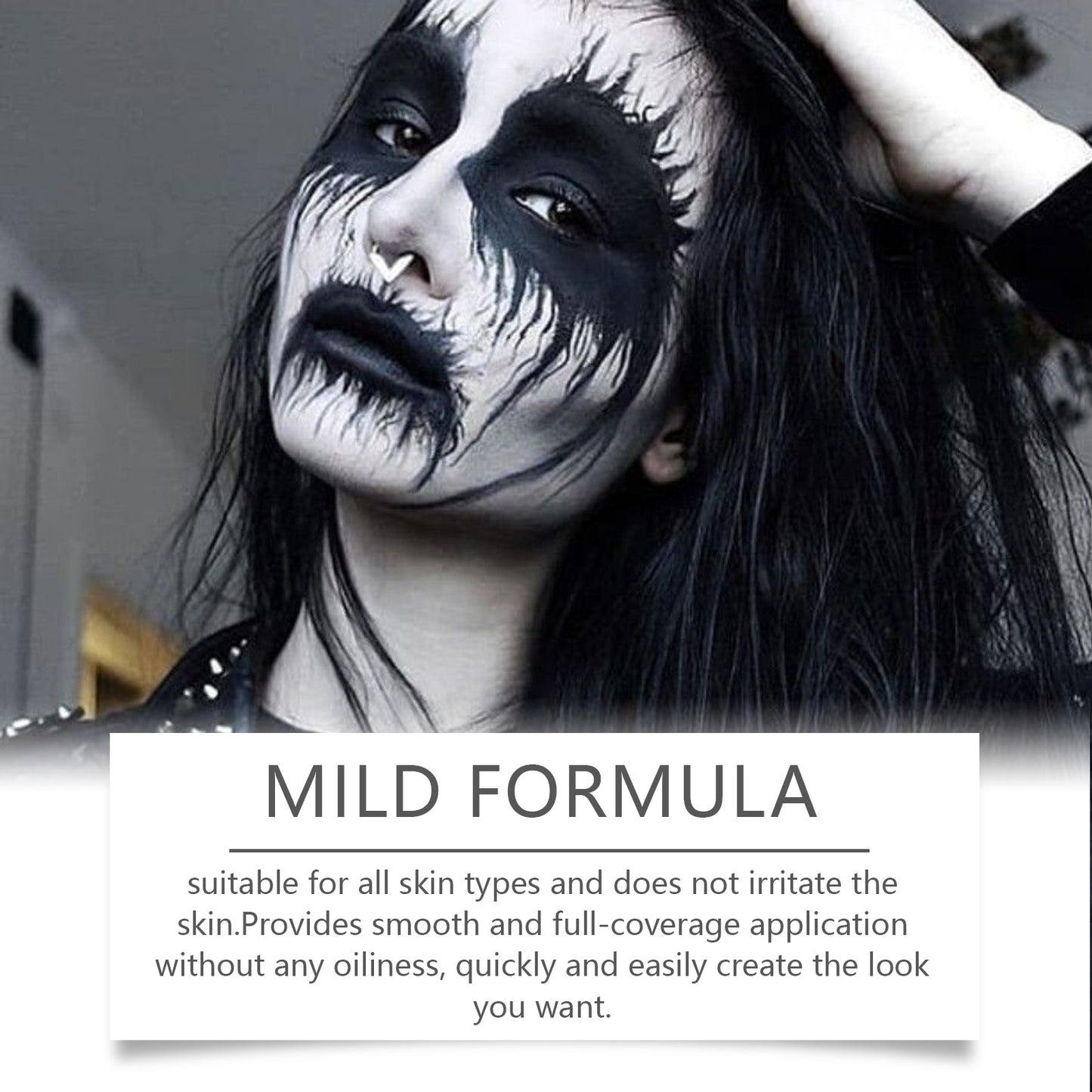 Black and White Liquid Face & Body Paint Set - Halloween Makeup Kit