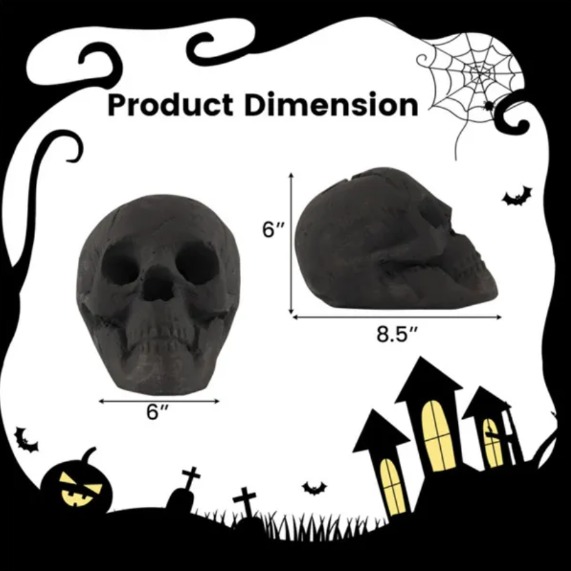 Realistic Human Skull Fire Pit Decoration for Halloween