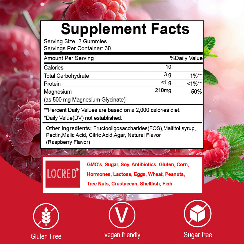 Magnesium Gummies 60 Pieces - Mineral Supplements for Health & Wellness