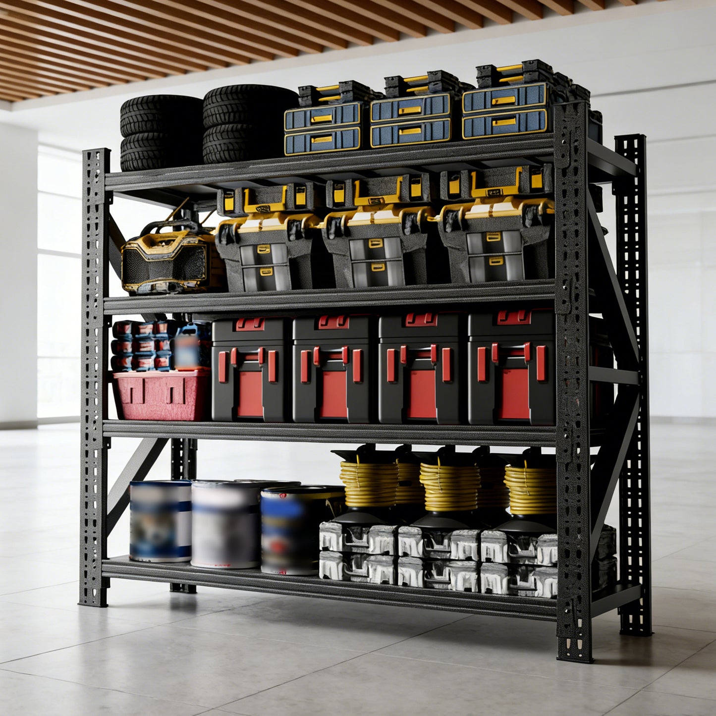 5000 Lbs Heavy Duty Garage Shelving, 4-Shelf Adjustable Metal Storage