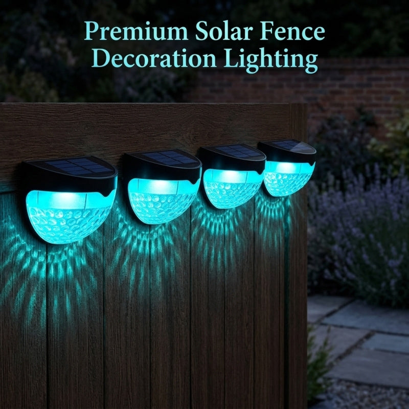 12 PCS RGB Solar Fence Lights - Waterproof Outdoor Wall Deck Step Lighting