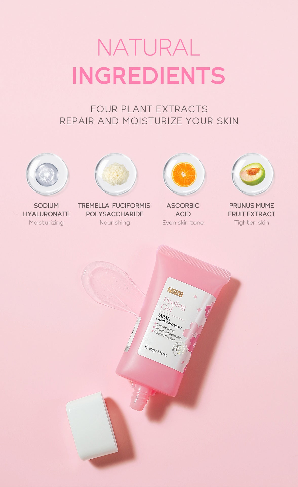 Hydrating Facial Gel - Sakura Cutin Gel 60g for All Skin Types