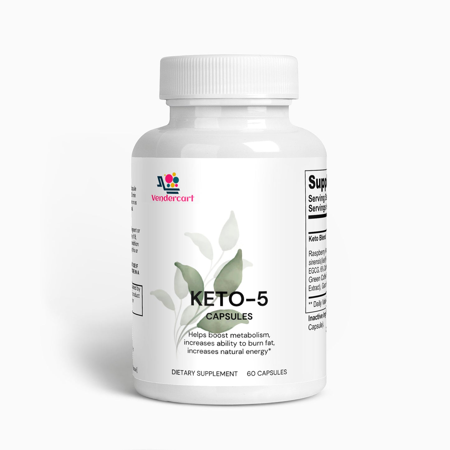 Keto Supplement - 60 Vegetarian Capsules for Fat Burning & Energy