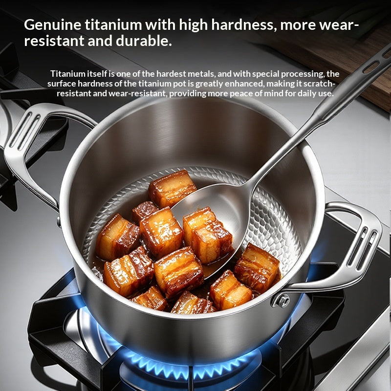 3.1L Thickened Uncoated Simmer Pot with Glass Lid - Kitchen Cooking Utensil