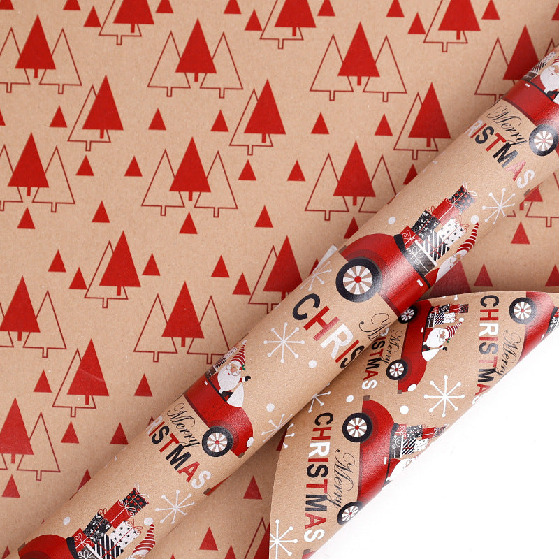 Double-Sided Kraft Paper Roll for Gift Wrapping - Christmas & Holiday Decoration
