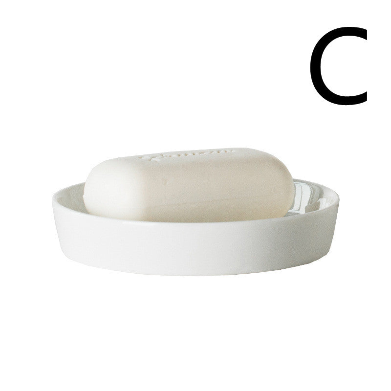 Ceramic Bathroom Mouthwash Cup Set with Embossed Hotel Style - Multiple Colors