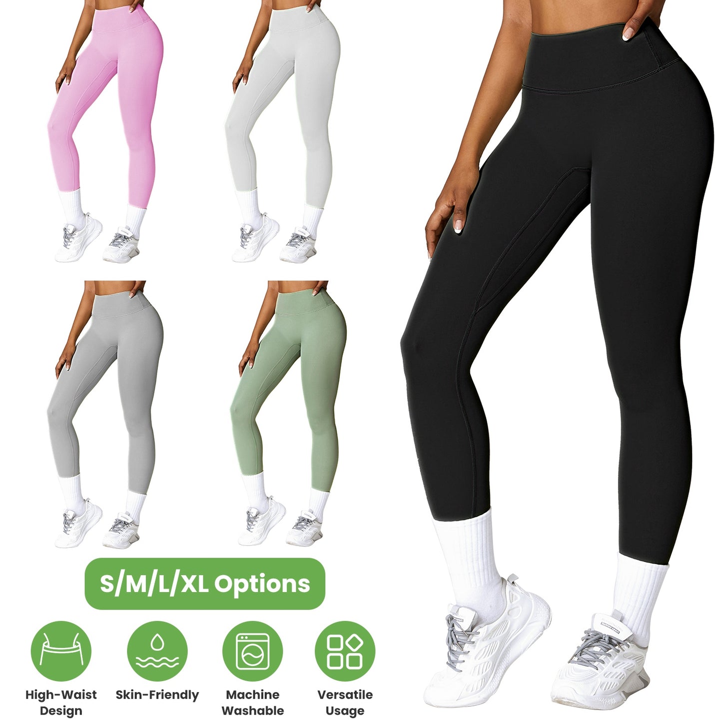 High Waist Workout Leggings - Tummy Control Yoga Pants