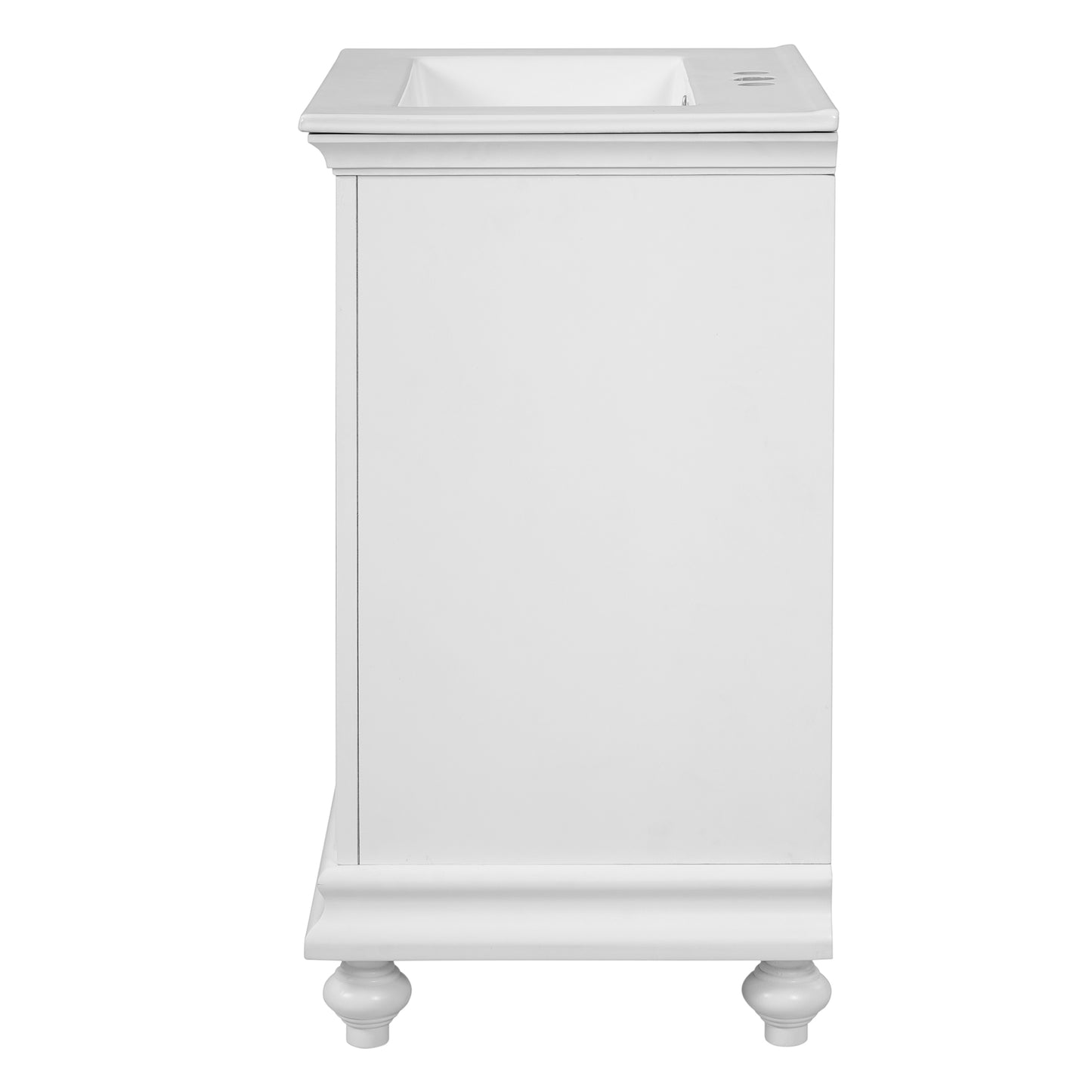24" Modern Bathroom Vanity with Tip-Out Drawer - White