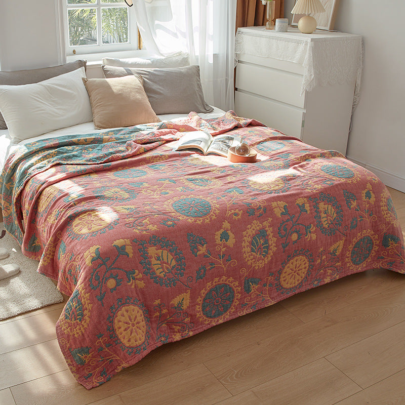 Thin Cotton Gauze Air Conditioning Blanket for Home Bedding