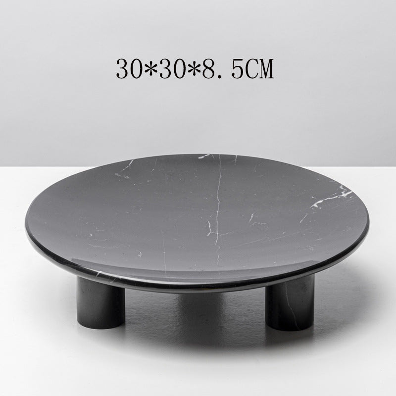 Minimalist Marble Fruit Bowl - Modern High-Foot Kitchen Decor