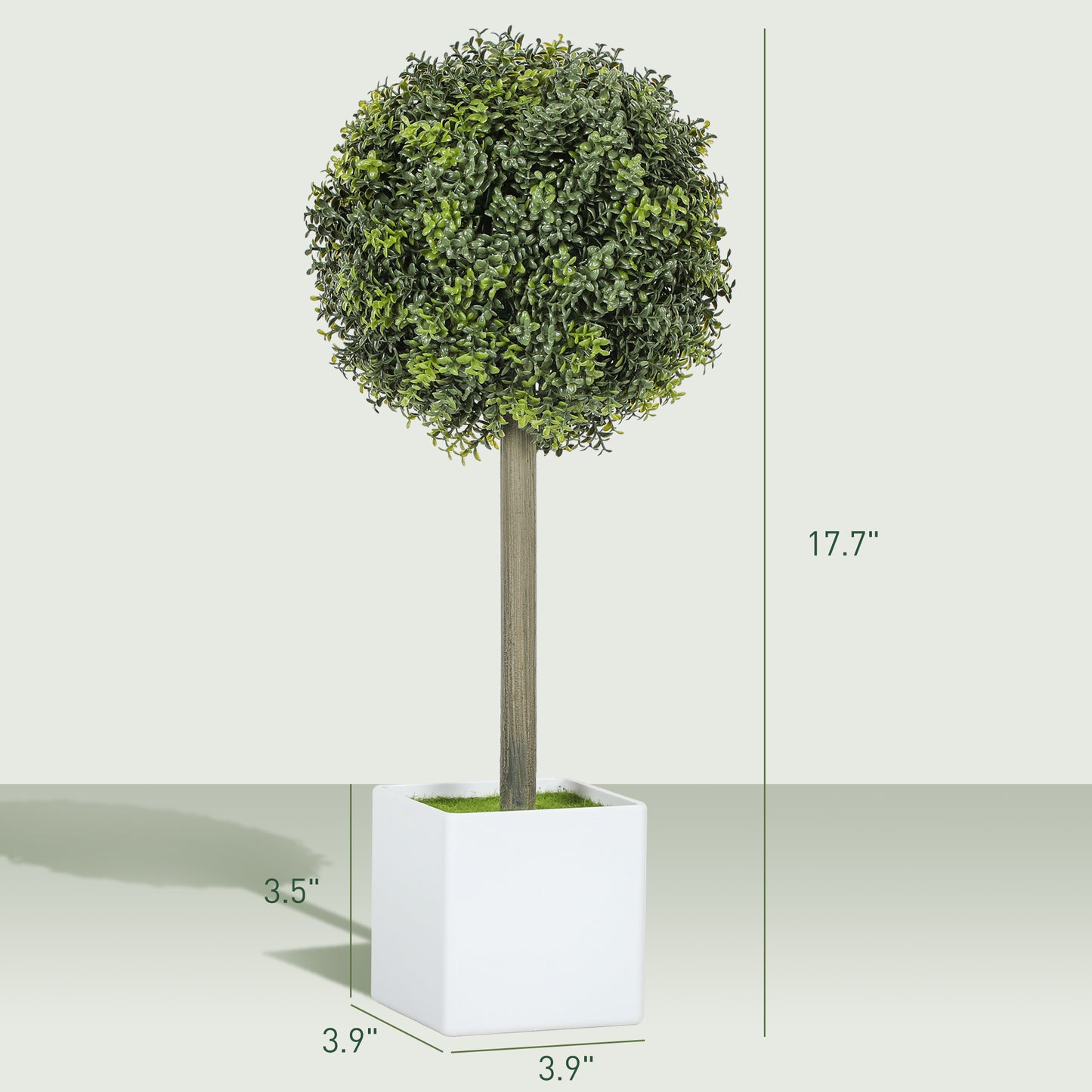 Lifelike Boxwood Topiary Set of 2 - Artificial Plants, Green