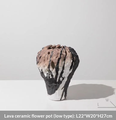 Wabi-Sabi Ceramic Art Vase - Chinese Style Tabletop Flower Vase - Multiple Sizes