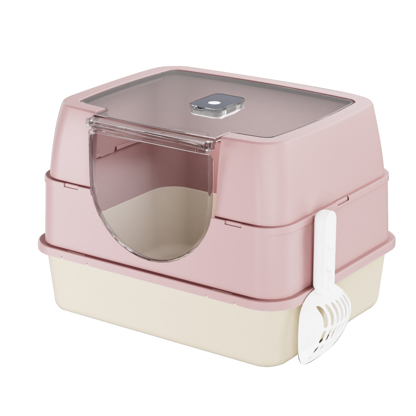 Dark Gray Fully Enclosed Cat Litter Box with Anti-Splash & Odor Locking - Large & Multi-Cat Households