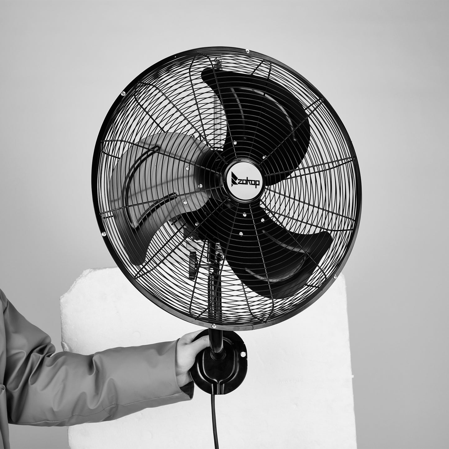 Black 18 Inch High Velocity Wall Mount Oscillating Fan - Industrial Metal Fan