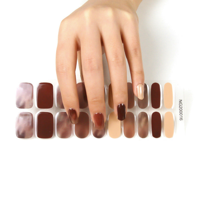 Korean Semi Cured Nail Stickers for Nail Art - Adhesive Gel Decals