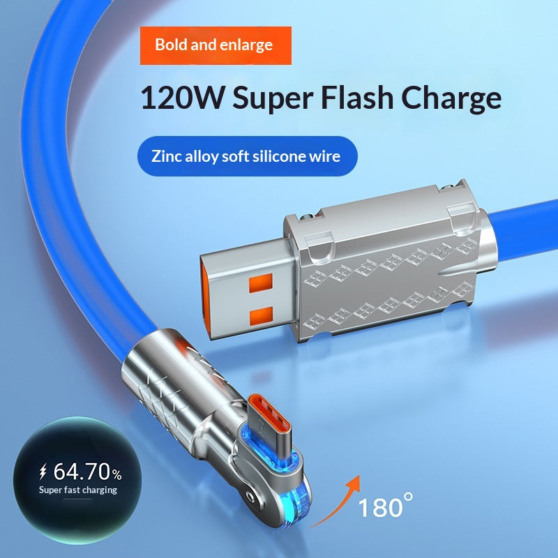 120W Fast Charging USB-C Cable for Android Devices - Rotating 1m-2m