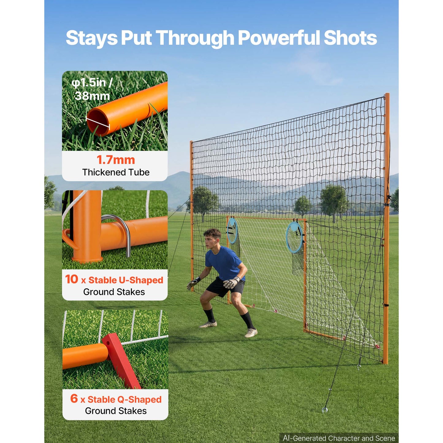 9 X 5 FT Soccer Goal for Backyard Outdoor Sports Training & Games