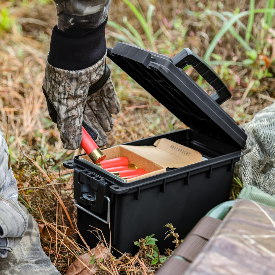 Stackable Lockable Ammo Storage Box - Water Dust Resistant Dry Box for Hunting and Shooting Gear