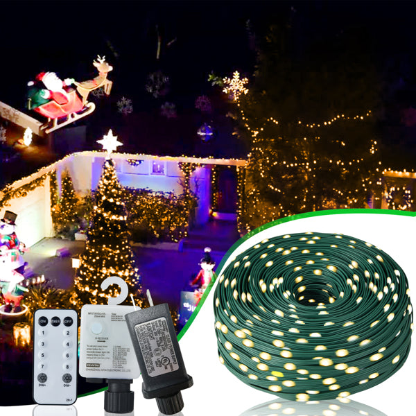 LED Christmas String Lights 1000 Dimmable Waterproof Outdoor Indoor Decor